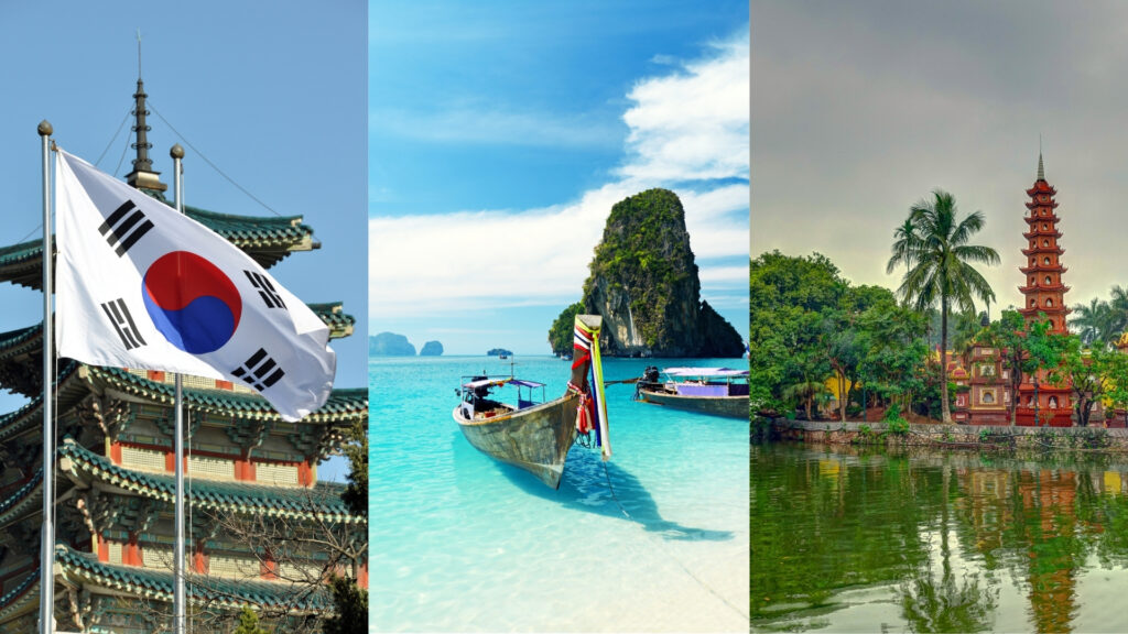 Korea, Thailand and Vietnam